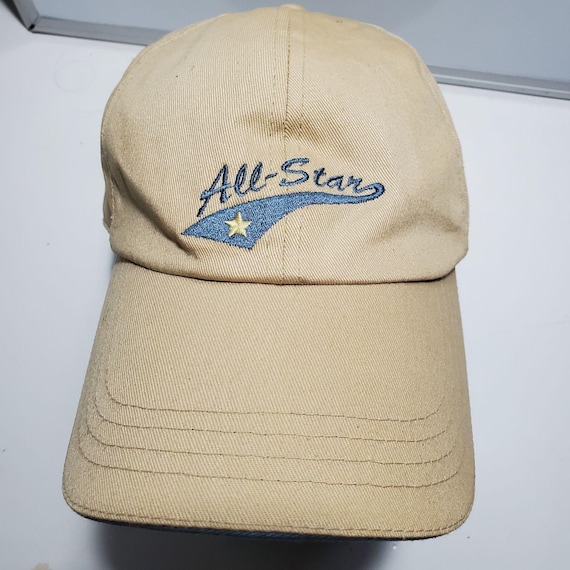 Generic "All Star" Baseball Cap Beige Hook and Loop Back