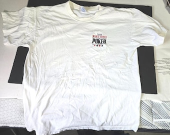 World Series of Poker Tee Shirt from 2005 Men's XL White *Flaw*