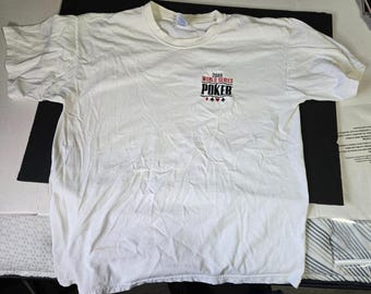 T-shirt van de World Series of Poker uit 2005, herenmaat XL, wit *Defect*