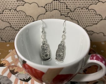 Russian nesting doll earrings little babushka cute statement jewellery