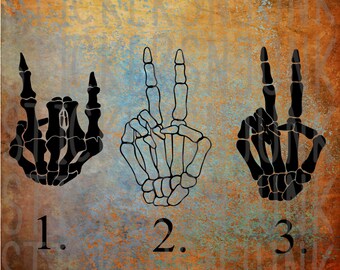 Skeleton Hands Vinyl Decal, Truck Car Bumper Sticker
