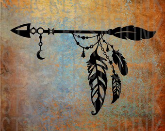 Bohemian Arrow Car Decal, Vinyl Boho Bumper Sticker