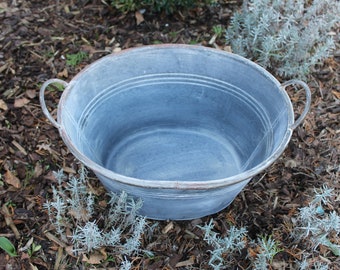 Zinc tub with handles 44 cm plant pot plant tub flower pot planter