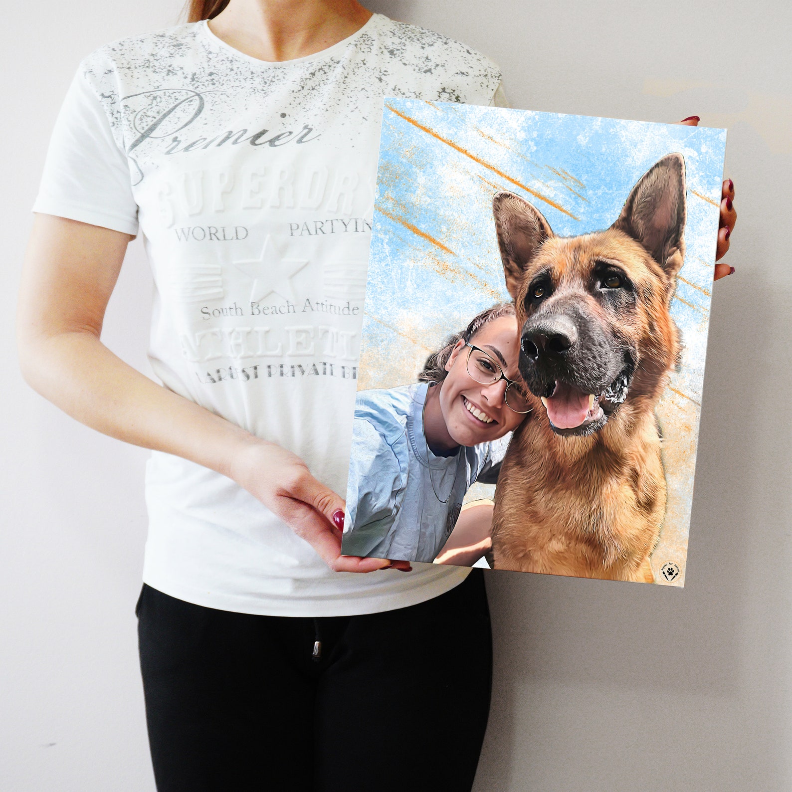 Custom Pet Portrait Memorial Dog Portrait Gift for Pet Etsy