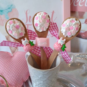 Easter Fake Bake Cake Spoon Set | Faux Treats for Display