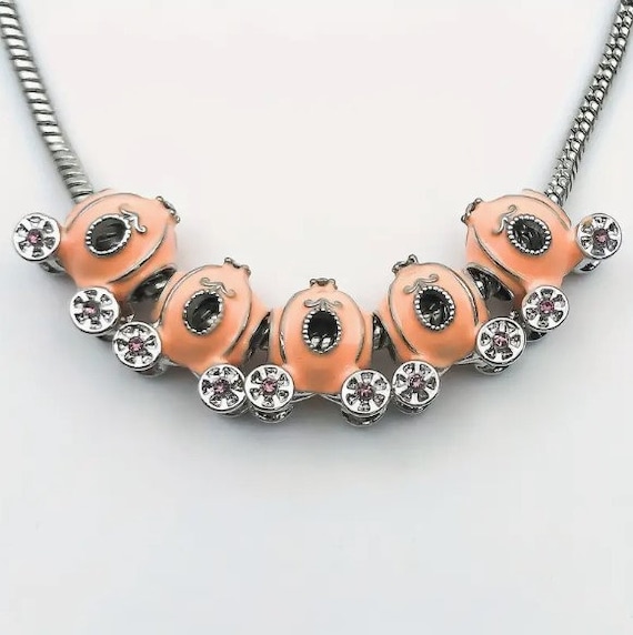 Cinderella Pumpkin Coach Bead Pandora Style Charm for Bracelet