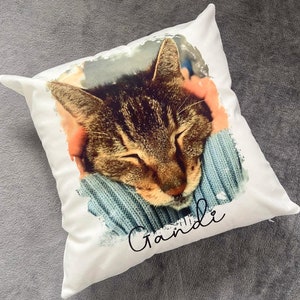 Cat Photo Cushion Gift for Cat Owner Personalised Photo Pillow Keepsake Custom made, Christmas Gift, The Cat Lover Gift