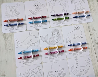 Under The Sea Party Bag Filler For Kids, Under The Sea Birthday Favor, Party Bags Mermaid, Colouring Page For Toddlers