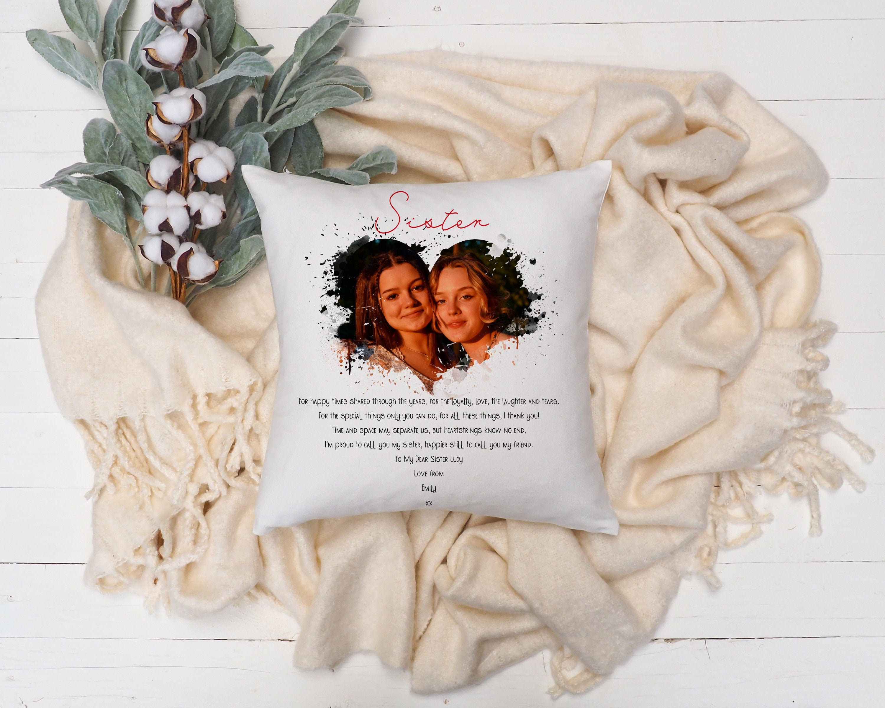 Sister Photo Pillow Personalised Gift for Sister Photography Etsy