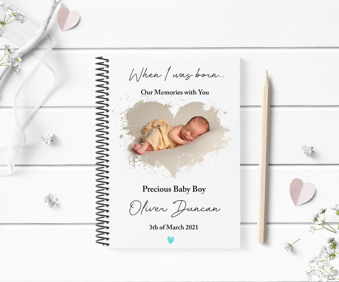 New Baby Journal Photo Personalised Notebook New Parents Etsy