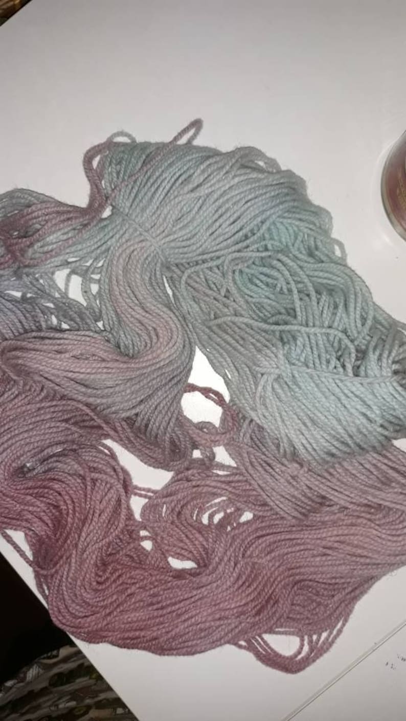 Spring Hydranga hand dyed soft worsted weight wool yarn