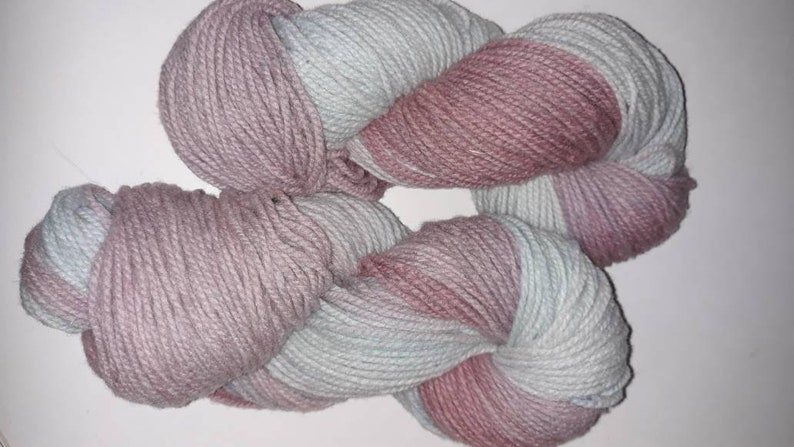 Spring Hydranga hand dyed soft worsted weight wool yarn