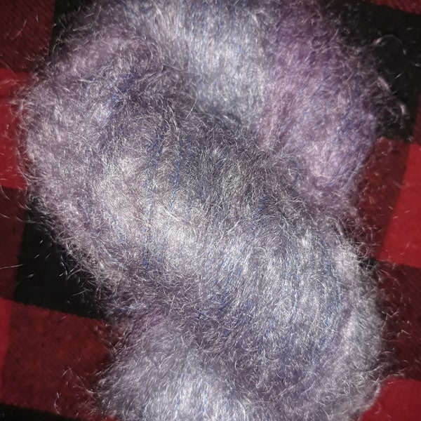 Purple Haze Fluff superkid mohair and silk hand dyed laceweight yarn