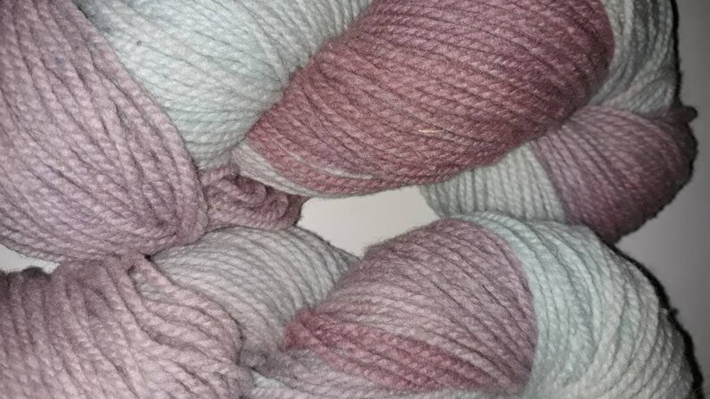Spring Hydranga hand dyed soft worsted weight wool yarn