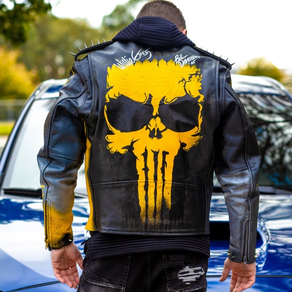 Bart Simpson Skull Custom Leather Jacket Limited 1/1 - Etsy