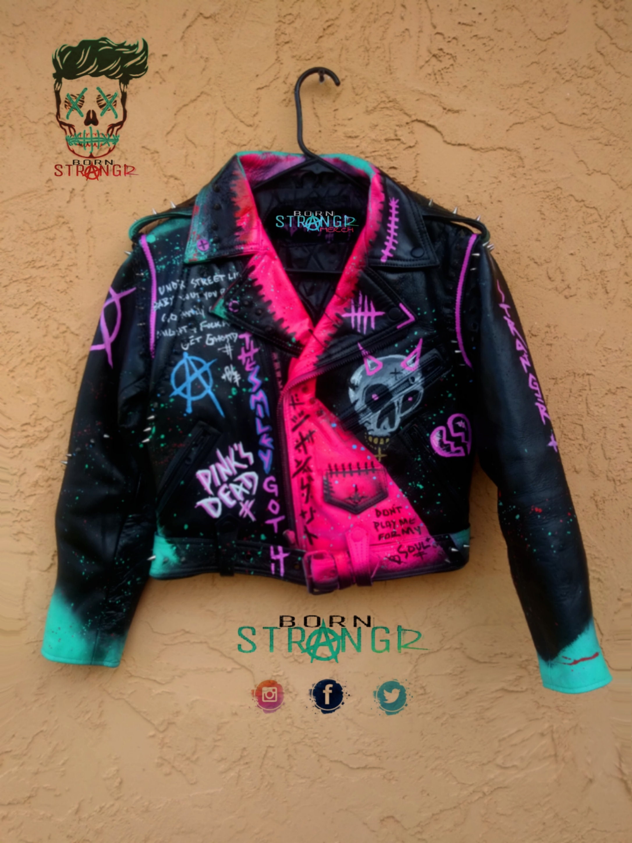 Neon biker shop jacket