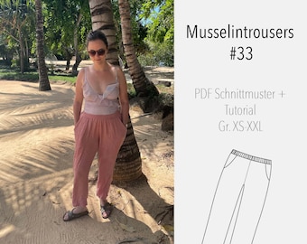 eBook Sewing Pattern and Instructions Women's and Men's Muslin Trousers - Pattern Unisex Trousers