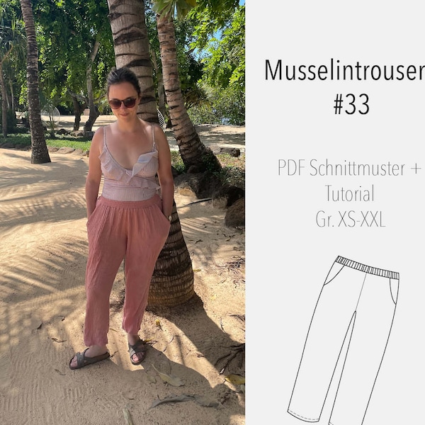 eBook Sewing Pattern and Instructions Women's and Men's Muslin Trousers - Pattern Unisex Trousers