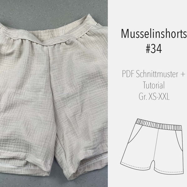 eBook Schnittmuster und Anleitung Damen Musselinshorts - Pattern Women Trousers