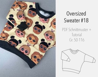 eBook sewing pattern and instructions Oversized Sweater- Pattern Babys/Kids Sweater