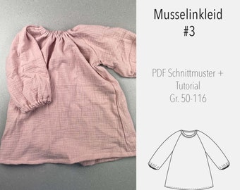 eBook Sewing Pattern and Instructions Muslin Dress- Pattern Girls Cotton Dress