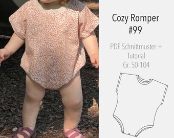 eBook Sewing Pattern and Instructions Cozy Baby Romper- Pattern Babies/Kids Body