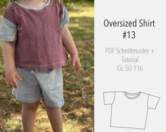 eBook sewing pattern and instructions Oversized Shirt- Pattern Babys/Kids Shirt