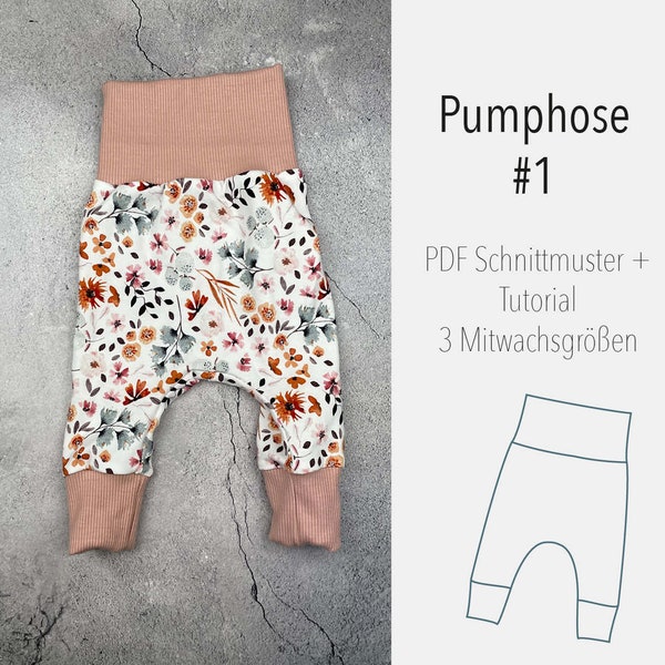 eBook Schnittmuster und Anleitung Pumphose- Pattern Baby Bloomers - in drei Mitwachsgrößen