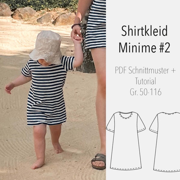 eBook Schnittmuster und Anleitung Shirtkleid Minime- Pattern Girls Shirtdress