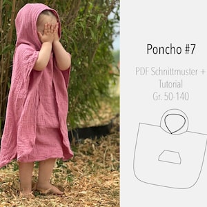 eBook modello e istruzioni per poncho da bagno (inglese e tedesco) - Modello Poncho da bagno per neonati/bambini
