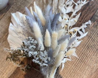Grey and natural dried flower bouquet/arrangement