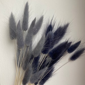 Dark blue/grey and soft pearl grey bunny tails