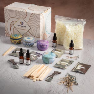 Colourful DIY Soy Wax Candle Making Kit for Beginners Candle Kit with Tins Natural Wax Scents and Dyes Craft Gift Set Handmade Gift Idea