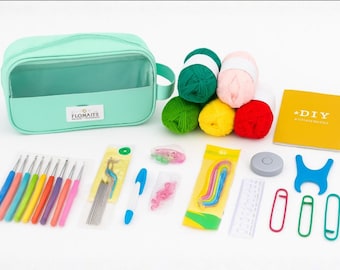 Beginner Crochet Kit for Adults – Complete Crochet Starter Set with Yarn Hooks & Tools, Learn to Crochet Gift Kit.