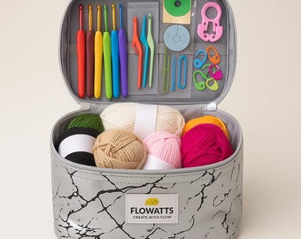 Kit de ganchillo para principiantes (Reino Unido) - Set completo para principiantes con hilo, ganchos, bolsa de almacenamiento. Manualidades DIY. Regalo ideal para adultos y adolescentes.