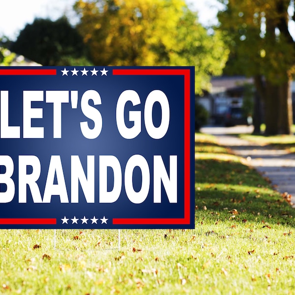 Lets Go Brandon Yard Sign Etsy