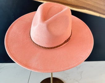 wide brim hat, suede hat, wide brim fedora,  Panama hat, flat brim hat, hat for men, hat for women, fashion hat, safari hat