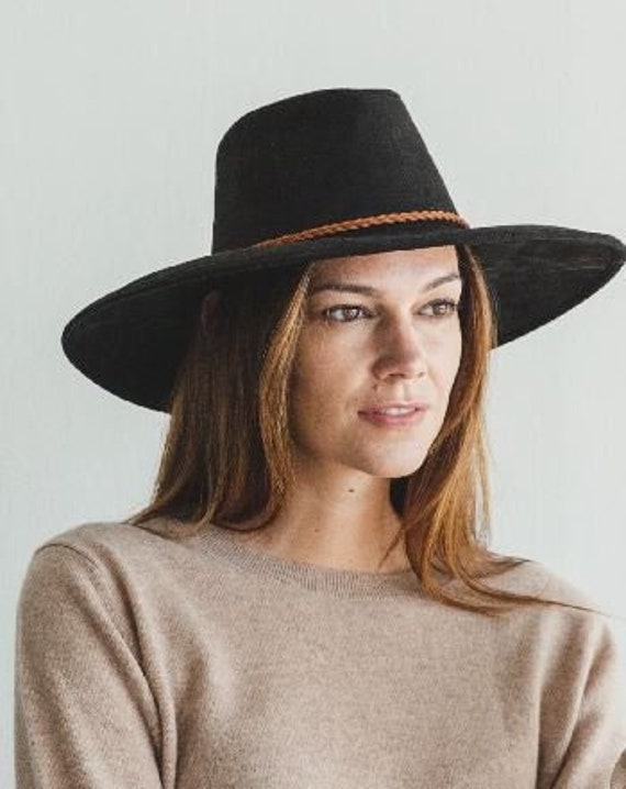 Suede wide brim hat hotsell
