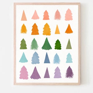 Neutral Christmas Tree Print,  Watercolor Instant Download, Tis the Season Wall Art, Sign, Religious, Christian, Digital, Png, Light