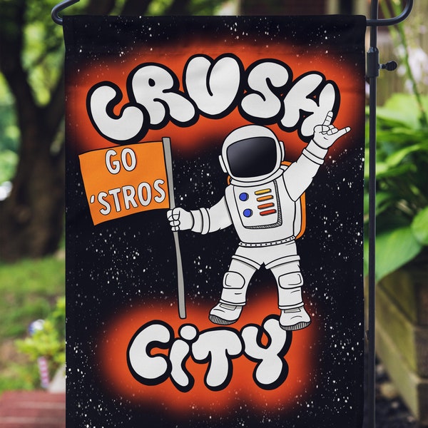 Crush City Garden Flag - Houston Garden Flag- Halloween Decor- Astrober- H-Town - Space City Merch - Peña Altuve Yordan Tucker