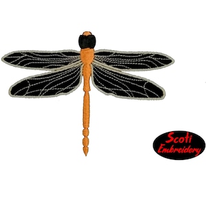 Dragonfly Embroidery Design, Dragonfly Machine Embroidery File, Embroidered Dragonfly Pattern, pes, dst, jef - INSTANT DOWNLOAD