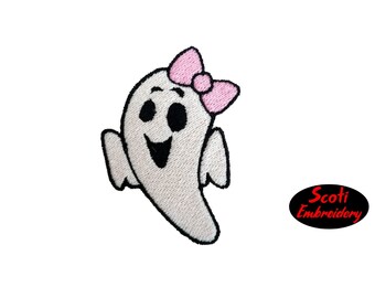 Cute Ghost Embroidery Design, Cute Ghost Embroidery Designs, Girl Ghost, Halloween Ghost, Friendly Ghost, pes, dst, jef - INSTANT DOWNLOAD