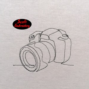 Run Stitch Continuous Line Camera Machine Embroidery Design, Photography Outline Machine Embroidery Designs, pes, hus, dst -INSTANT DOWNLOAD