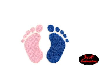 Baby Footprints Machine Embroidery Design, Embroidered Foot Prints Pattern, Baby Footprint Design, pes, dst, jef, sew, exp -INSTANT DOWNLOAD