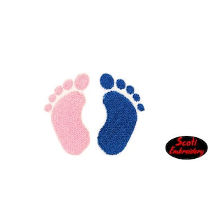 Baby Footprints Machine Embroidery Design, Embroidered Foot Prints Pattern, Baby Footprint Design, pes, dst, jef, sew, exp -INSTANT DOWNLOAD