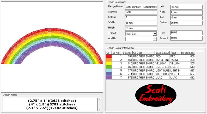 Rainbow Machine Embroidery Design Rainbow Machine Embroidery | Etsy