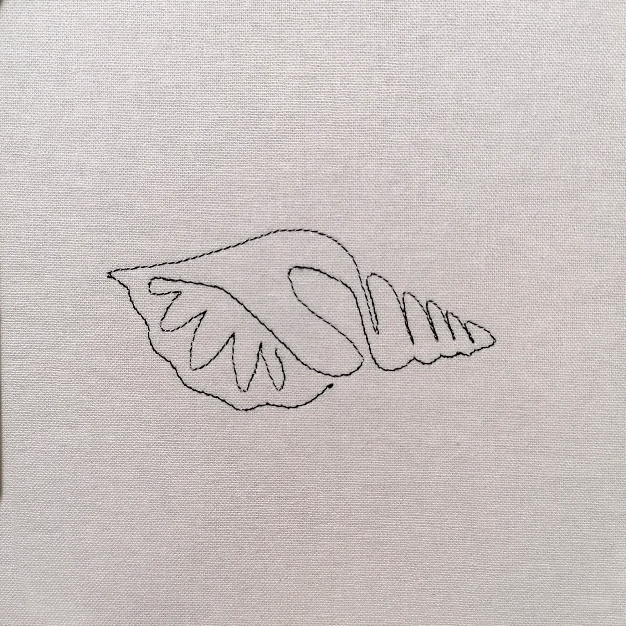 Continuous Line Conch Seashell Embroidery Design, Sea Shell Machine ...