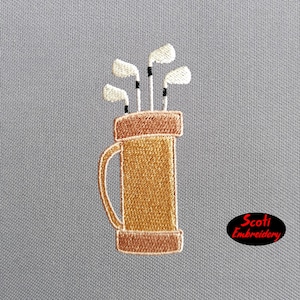 Golf Bag Machine Embroidery Design, Embroidered Golf Designs, Golf bag Machine Embroidery Pattern, Pes, Jef, Xxx, Hus, Vip -INSTANT DOWNLOAD