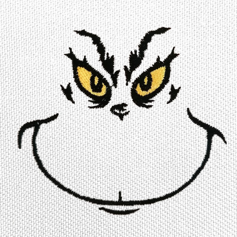 The Grinch Face Machine Embroidery Design Embroidered Grinch