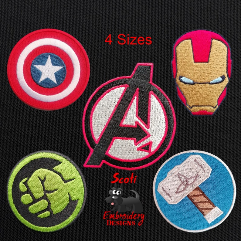 Superhero Machine Embroidery Design Embroidered Avengers | Etsy